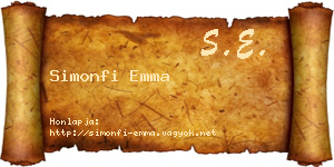 Simonfi Emma névjegykártya